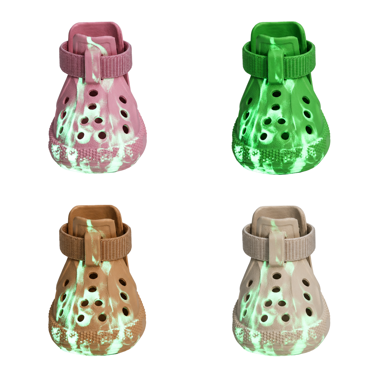 Hachi & Co. Glow-in-the-Dark Dog Shoes — Set of 4