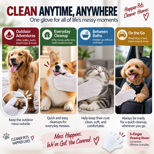 PawFresh™ Pet Cleaning Gloves — 3-Pack Starter Bundle