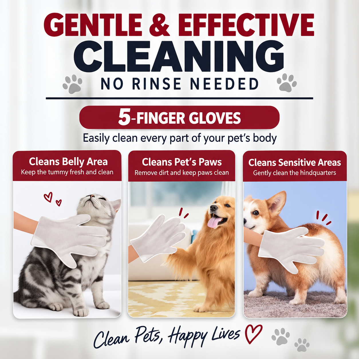 PawFresh™ Pet Cleaning Gloves — 3-Pack Starter Bundle